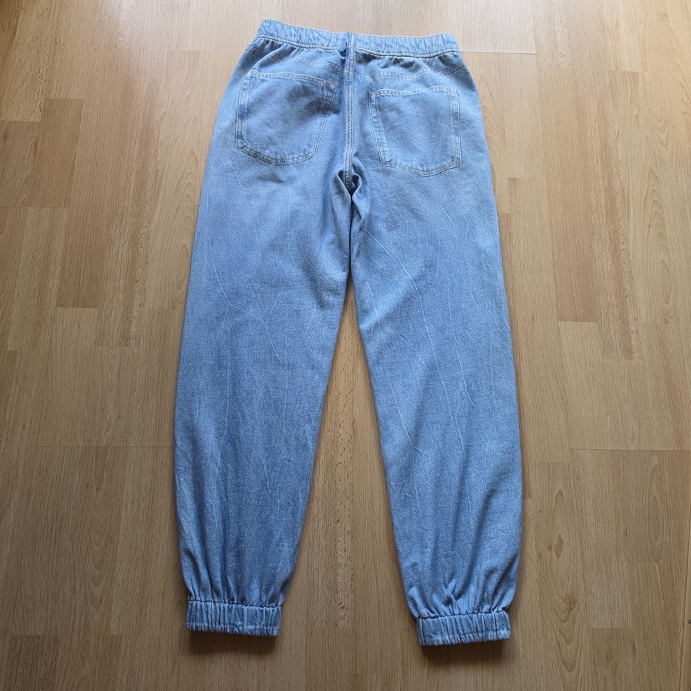 Rag & Bone Miramar Jogger Women Small Blue Denim Print Terry Sweatpants Relaxed - Picture 9 of 10